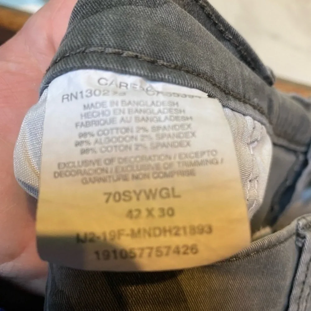 Wrangler Camo Cargo work Pants Tapered Leg Gray Regular Fit 42x30